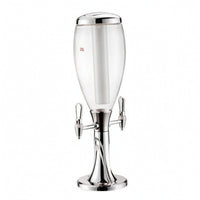 Chilled Beer Dispenser with Dual Taps Tabletop Beer Dispenser with Ice Tube Clear Drink Dispenser with Ice Column Sturdy for Bartenders
