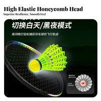 Long-Lasting LED Shuttlecock Windproof Light-up Badminton Shuttle High Elasticity for Amateur Players, Families, Training, Park