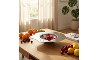 Stainless Steel Tray Modern Metal Fruit Bowl Low-Profile Tableware for Living Room