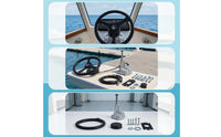 Mechanical Boat Steering System Kit Marine Steering System with Wheel Complete Accessories Rotary Helm Heavy-Duty