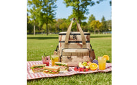Double Compartment Chiller Bag Adjustable Shoulder Strap Outdoor Bag Large Insulated Chiller Tote Multiple Pockets for Campers