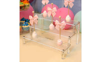 Lighted Display Stand Space Saving Tiered Acrylic Shelf Sturdy and Stable