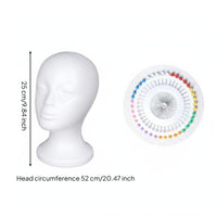 2 Pieces Multi-Size Set Cosplay Head Model Lightweight Foam Mannequin Head Easy to Use Durable for Cosplayers, Hair Stylists, Salon