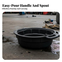 Oil Drain Pan Large Capacity Fluid Drain Pan Sturdy Waste Oil Collection Basin for Truck Owners, DIY Enthusiasts, Workshop, Garage, Driveway