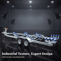 Boat Trailer Heavy Duty Galvanized Boat Trailer Rust Resistant Watercraft Hauler for Marine Professionals, Fishermen, Marinas, Coastal Areas, Lakeside