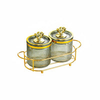Easy to Clean Decorative Seasoning Jar Set Airtight Seal Clear Seasoning Jars with Tray Exquisite Design for Pantry Organization