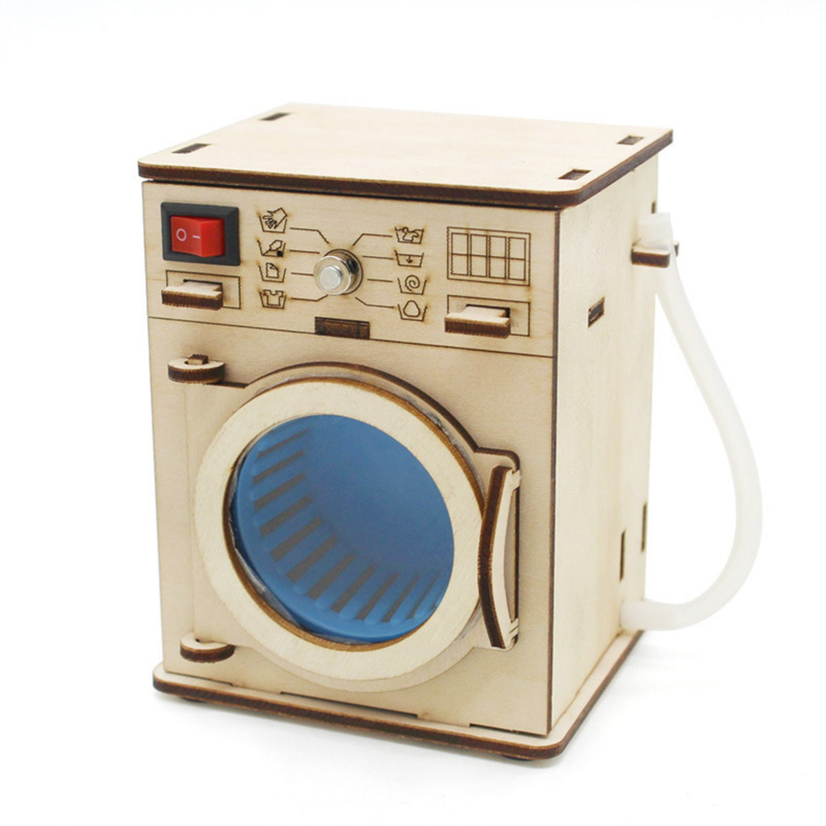 Educational DIY Washing Machine Model Rotating Drum Wooden Washer Assembly Kit Learn Through Play for Classroom