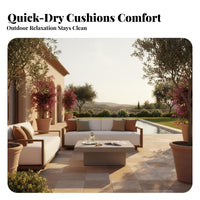 4 Pieces 4-Piece Wooden Conversation Set Weather-Resistant Outdoor Furniture dense Wood Frame Patio Lounge Group for Families, Garden, rearyard, Porch