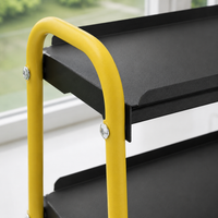 Dumbbell Rack, Short Dumbbell Rack, 2-Tier Metal Dumbbell Stand, Yellow-Black for Home Gym, Compact Dumbbell Storage for Fitness