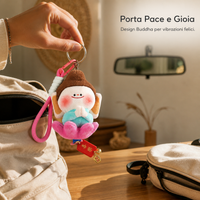 Datong Yungang Grottoes Buddha Plush Keychain with Lotus Charm