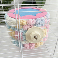 Rodent Accessories for Cage, Winter Warm Bird Nest for Parakeets, Secure Enclosed Nest, Handmade 13.5cm Cylindrical Fleece Hut for Small Animals
