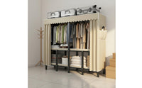 Easy Assembly Foldable Wardrobe Space-Saving Design Collapsible Storage Wardrobe Sturdy and Stable Installation-No-Assembly Clothes Rack Heavy-Duty Frame for Renters, Students, Rental Room, Temporary Housing