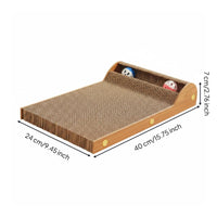 L-Shaped Cat Scratcher Wear-Resistant L Shaped Cat Scratcher Toy Ball Included Scratch Pad for Living Room