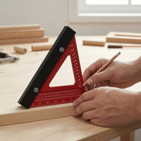 Woodworking Triangle Ruler Imperial Triangle Ruler with Base Carpenter Square Metric Layout Tool Wear-Resistant for Woodworkers