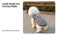 Leash Attachable Leashable Pet Vest Top Comfortable Dog Vest Top Easy to Wear for Small Dogs, Young Dogs, Outdoor Walks, Indoor, Hikes