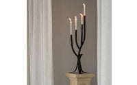 Metal Candelabra with Four Arms Black Candelabra with Iron Base Elegant Table Centerpiece Romantic for Mantel
