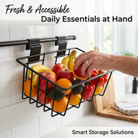 Hanging Basket Metal Wire for Kitchen Storage and Pantry Organization, Mesh Design with Drainage for Fruits and Vegetables