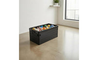 Textured Surface Foldable Trunk Storage Box Ribbed Sides Hard-Shell Trunk Box Fitted Lid Cargo Organizer Collapsible