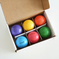 6 Pieces Smooth Wooden Balls with Tray Learning Sorting Balls Preschool Sensory Spheres Developmental for Classroom