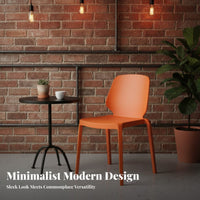 Thickened Design Armless Stacking Chair Ergonomic Backrest Stackable Monobloc Chair Long-Lasting Construction Household Furniture Heavy-Duty for Small Apartment Dwellers, Business Owners, Dining Room, Restaurant, Kitchen, Office