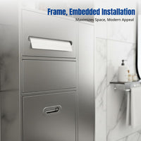 Stainless Steel Bathroom Niche Tissue Dispenser, Recessed Trash Can, Wall-Mounted Storage Shelf, Embedded Toilet Organizer