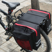 Reflective Cycle Rear Rack Bag Soft-Sided Cycle Trunk Pannier Large Capacity Rear Rack Pannier Zippered Pocket