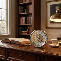 Roman Numeral Wall Clock Moving Gears Transparent Gear Clock Decorative Home Decor for Living Room