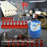 Container or Tank Setup Poultry Drinking Water Kit PVC Chicken Watering System 304 Stainless Steel Automatic Chicken Waterer Braided Hoses