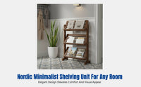 Multitier Shelving Unit, Floor Magazine Rack Storage Shelf for Living Room, Office, Study