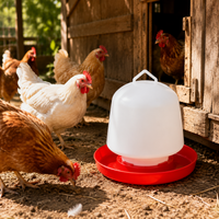 Sturdy Feeding Trough for Chickens, Poultry, Livestock – Made of Synthetic, in Sky Blue, White, and Dark Gray