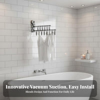 Suction Holder Drying Rack Multipurpose Foldable Clamp Hanger Wall Mounted Sock Hanger Space-Saving Laundry Accessory Waterproof