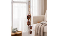Decorative Bell with Rope Rustic Jute Rope Bells Hanging Bells Aged Bronze Ornament Handmade for Doorway, Wreaths
