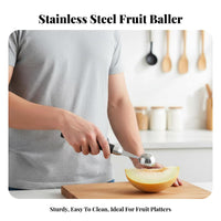 Stainless Steel Fruit Baller Easy to Clean Fruit Baller Ladle Fruit Platter Garnish Tool Comfortable Grip Kitchen Utensil