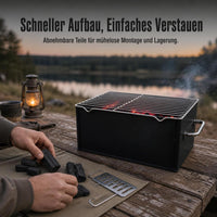 Portable Carbon Steel BBQ Grill for Outdoor Camping and Home Use