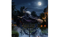 Witch Wind Whirligig Stunning Garden Wind Whirligig with Stake Garden Stake Decoration Double-Tier Yard Art Metal for Patio