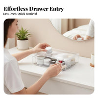particle-proofprotective Clear Cosmetic Case with Drawers particle-proofresistantTier Drawer single unit Multi-Compartment Makeup Organizer Easy to Clean for cosmetic Lovers, Women, College Students, Desktop, Countertop, Dressing Table, Bathroom Counter