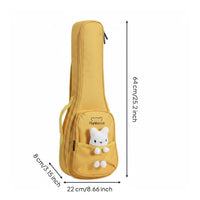 Portable 23 Inch Ukulele Case Cute Design Ukulele Backpack Case Adjustable Straps Instrument Storage Thick Padding for Children, Children, School, Travel, Music Lessons