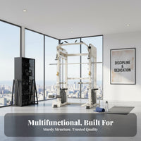 Complete Gym Guided Machine Adjustable Guided Machine Strength Rack Combo Full Body Workout Functional Squat Rack for Fitness Enthusiasts