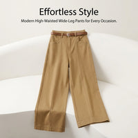 Work Trousers for Women UK with High Waisted Wide Leg, Ladies Office in Breathable Blend, Sizes S to 3XL