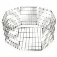 Foldable Pet Enclosure with Door Diy Pet Fence with Gate 8-Panel Wire Playpen Portable for Small Pets, Young Dogs, Rabbits, Indoor, Outdoor, Yard