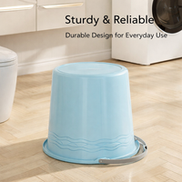 Ladle and Wash Basin Set with Large Capacity Cleaning Bucket for Students, Round Shape Up Bowl with Matching 3-Piece Bathing