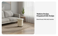 Wheeled Trash Can with Lid Stylish Design Lidded Rolling Waste Bin Rolling Garbage Bin Long-Lasting Material for Kitchen