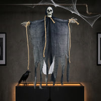 Hanging Cranium Specters Halloween Cranium Specters with Gauze Drape Outdoor Hanging Skeleton Decorations for Porch
