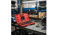 19 Pieces 6 Point Design External Torx Hex Socket Set High Rotational Force 1/2 Drive Heavy-Duty Socket Set Cr-V Steel for Mechanics