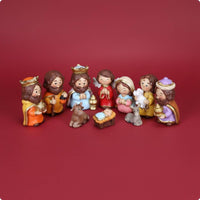 Cartoon Nativity Display Giftable Christmas Stable Figurines