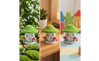 Miniature Fairy House Resin Fairy Garden House with Moss Roof Lighted Mini Cottage Forest for Hobbyists, Gardeners, Micro Landscape, Patio