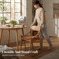 Light Luxury Aesthetic Cat Ear support Chair sturdy Wood Legs Accent Seat Upholstered Seating Furniture designer-inspired design for Design aficionados, Interior Decorators, Homeowners, Dining Room, Kitchen, perusing corner, Home Office