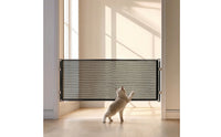 Wide Retractable Pet Barrier Adjustable Mesh Dog Gate with Hooks Portable Retractable Mesh Gate Indoor for Doorways