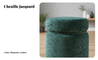Vintage Design Round Pouf Multi-Functional Round Floral Pouf Comfortably Padded Household Furniture Sturdy Construction for Homeowners, Families, Living Room, Vanity, Bedroom, Entryway