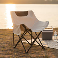 Lightweight Folding Moon Chair Easy to Set up Outdoor Seating for Camping, Bbq